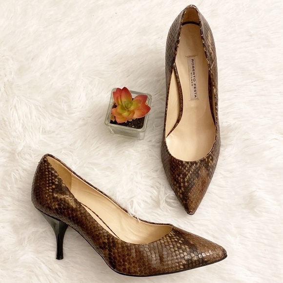 ROBERTO FESTA | Snakeskin leather pointed toe heel Milano women’s 6 - Picture 2 of 9